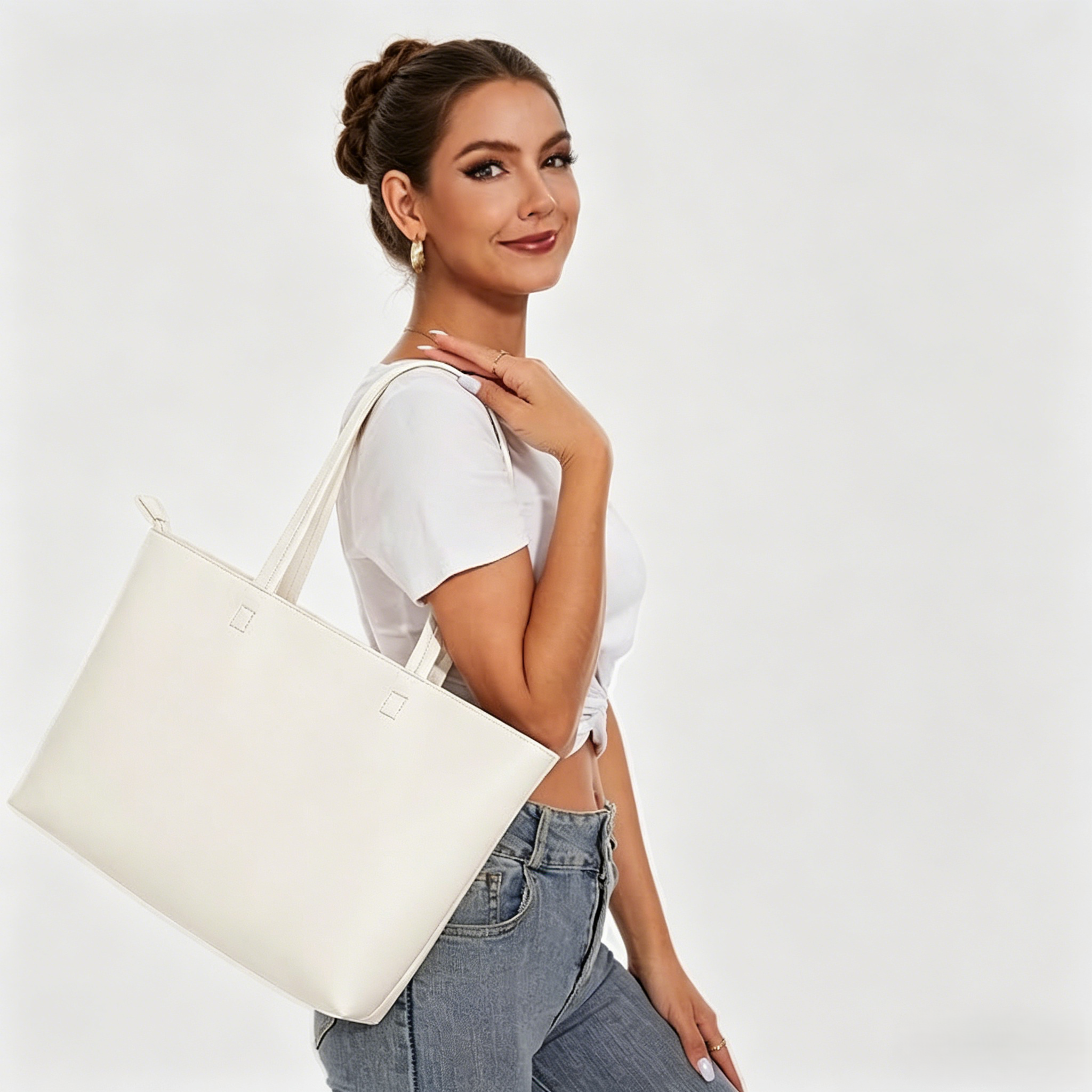 Zipper tote bag, suitable for commuting, an everyday bag that enhances your elegance.